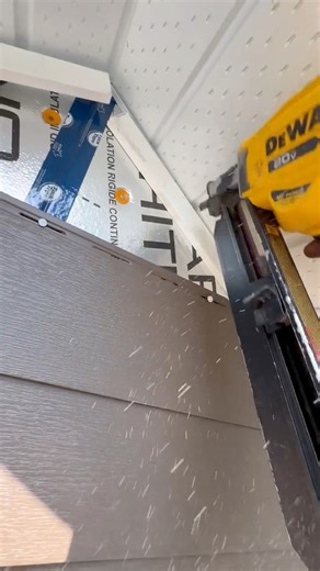 Many might look at this video and think - what a hack! There’s a gap and no miter. Oh no. Guess what, it doesn’t matter and it won’t affect the end result. This was much more efficient for me to install - just hold it up, make a rough cut and nail it up. Knowing where to save time without affecting the end result or warranty is important when running a business. Seek to understand this product - this is Royal Celect siding. These are only furring strips. Another trim gets nailed over top to make