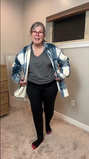 Stay Warm in Style With This Cozy Sherpa Lined Flannel Shacket! #ad