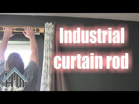 How to install industrial curtain rods from iron pipe. Easy! Home Mender.