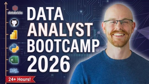 2026 FREE Data Analyst Bootcamp [24 Hours+] for FREE | SQL, Excel, Python, Power BI, GitHub, AWS | Alex Freberg | 55 comments