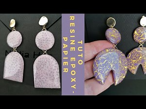 Tuto résine époxy et papier-Boucles d'oreilles facile.