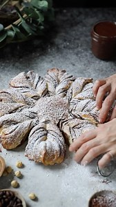 This vegan Hazelnut Chocolate Star Bread felt like the perfect celebratory recipe from my cookbook to share for the winter holiday season. It’s perfect for a group, made to impress, and absolutely delicious! You can also use storebought Nutella for the recipe, but I promise the homemade spread is extra tasty! Plus, you can gift little jars of this gorgeous hazelnut chocolate spread as an extra special treat made with love ❤️ *You can also use my the dough from my pistachio roll recipe as a non-v