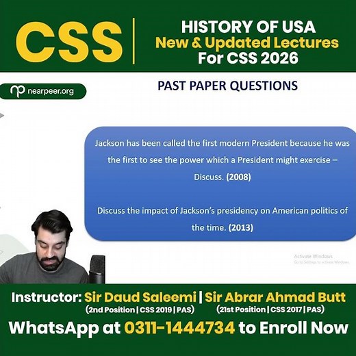 CSS History of USA– Updated Lectures | By Sir Daud Saleemi & Sir Abrar Ahmad Butt | #css2026