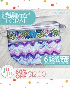🌺 This Floral Zipper Bag is more than just pretty‚ it's both practical and personal! With vintage florals and elegant lines, this quick project makes a lovely gift or addition to your everyday essentials. Stitch one up in your favorite colors today! ➡️ DesignsbyJuJu.com | Designs by JuJu