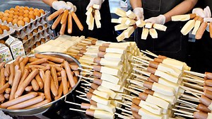 The process of making the famous mozzarella cheese sausage corndogs | Food Processing