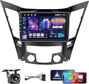 4+64GB Android 15 Car Stereo for Hyundai Santa 2010-2015 Wireless Carplay Android Auto 9" Touch Screen Car Radio Dash Kit with GPS WiFi Bluetooth SWC DSP EQ Mirror Link Backup Camera