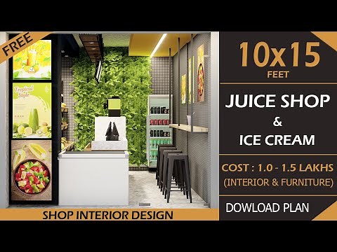 10x15 Juice Shop interior design ideas | Small Ice Cream Shop Interior Design Ideas | Juice Bar