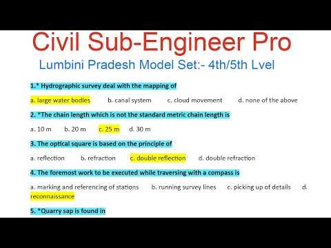 LUMBINI PROVINCE MODEL SET:-1 For Civil Sub-Engineers & Assistant Sub-Engineers #Lumbini #PPSC #MCQs