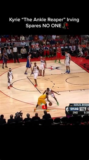 Guarding Kyrie Irving is one of the hardest assignments in basketball history because you're not just guarding a scorer - you're guarding arguably the most skilled ball-handler ever. His handle is unpredictable, creative, and impossible to time. He can chain together crossovers, hesitations, spins, and counters without ever losing control. If you press up, he blows by you. If you give him space, he rises into a smooth pull-up. Help at the rim, and he finishes with either hand at wild angles off 