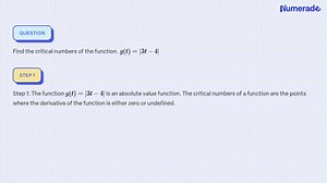 Find the critical numbers of the function. g(t)=|3 t-4| |...
