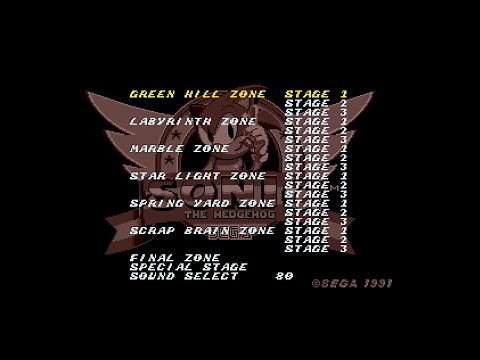 Sonic The Hedgehog cheat for Mega Drive/Genesis - Level Select (with save state for emulators)