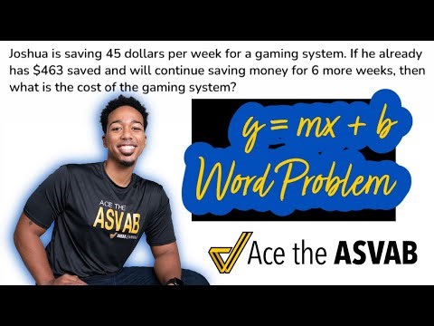 ASVAB Arithmetic Reasoning - Practice Test Question (y = mx + b Word Problem and Solution)