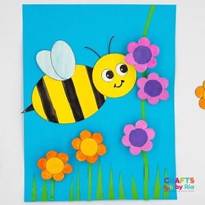 Paper bee craft for kids - Crafts By Ria