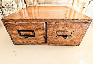 Antique Library Card Catalog I Oak 2 Drawer Kitchen Recipe File Drawers I Office or Kitchen Storage - Etsy