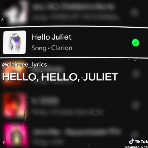 Hello Juliet - Clarion . #spotify #lyrics_songs | lyrics spotify
