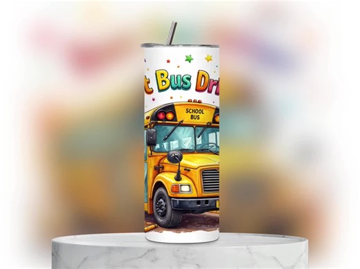School Bus Driver Appreciation Back to School 20oz Skinny Tumbler Wrap Sublimation Design Png Digital Download - Etsy