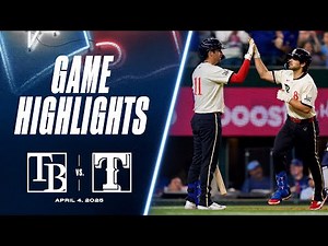 Rays vs. Rangers Game Highlights (4/4/25) | MLB Highlights