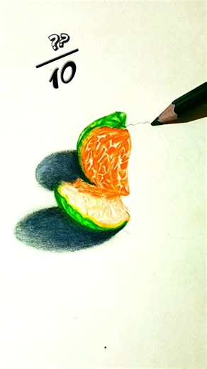 Draw Realistic Orange 🍊 | ASMR #shorts #orange #orangedrawing #realisticorangedrawing #fruite #3dart