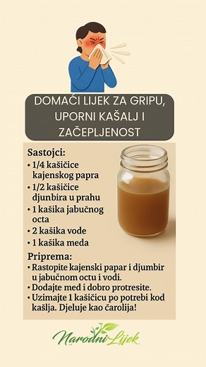 https://www.narodnilijek.com/web/kako-izlijeciti-prehladu-za-jedan-dan/ Tri jednostavna, ali efikasna i provjerena narodna recepta pomoći će vam da se izborite sa početnim simptomima prehlade i gripe #prehlada #gripa #narodnilijek #vitamnc #zdravlje #reelsfacebook | www.NarodniLijek.com