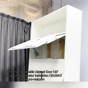 DIY Smart Automatic Cabinet Door 90° Flip up Linear Actuator Installation 12V24V #electricactuator