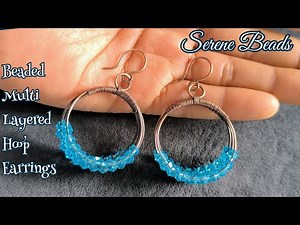 Wire wrapped hoop earrings | Making earrings with wire and beads | Beaded wire hoop earrings