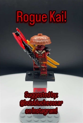 Rogue Kai! A Custom Lego Ninjago Minifigure Suggested by @boisblucheoscar This Kai comes from a DR timeline where his and Jays Destiny’s were swapped! Kai woke up in the Land of Monsters with no memories after loosing them in the Merge. After loosing in the Tournament of Sources he became a mercenary with the skills he learned in the Land of Monsters! Thank you to @boisblucheoscar for your suggestion! Have your own suggestion? Leave it down in the comments! I’d love to hear what you have! #lego 