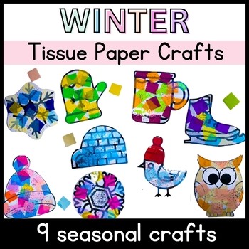 Winter Tissue Paper Craft Project Fine Motor Skills Art Activities Kindergarten