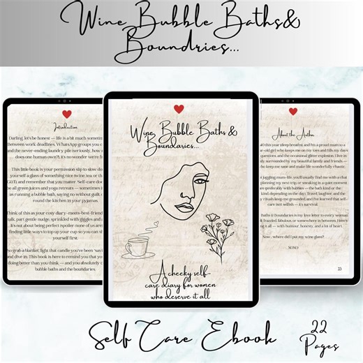 Vin, bains moussants et limites – Un journal intime confortable pour femmes (ebook numérique) - Etsy France