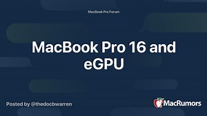 MacBook Pro 16 and eGPU