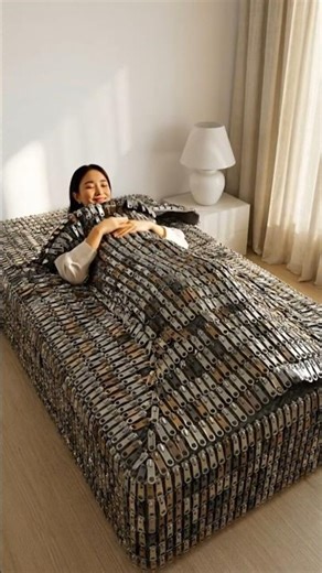 Zipper Slider Bed, Metal Bottle Cap Bed, or Steel Nut Bed — Which bed will you sleep? 😳✨ #asmr