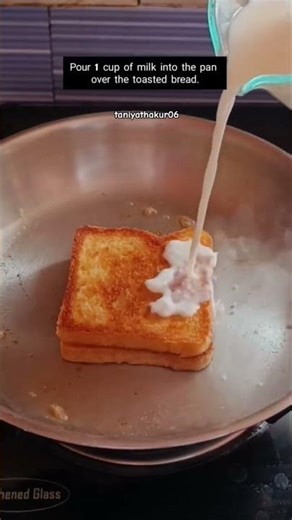 Tasty custard toast recipe | easy bread dessert recipe | 15 minute dessert recipe #custardbread