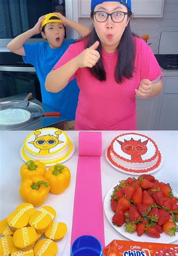 Sprunki Game: Yellow Cake vs Red Cake Ice Cream Challenge!