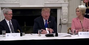 Trump calls Tim Cook "Tim Apple" to his face.
