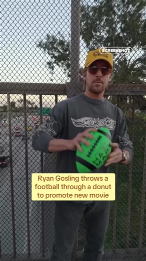 Ryan Gosling's Fun Football Throw at Randy’s Donuts