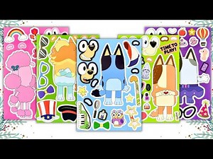 Cute Bluey Decorating Sticker Book Collection | Bluey and Friend Fun Sticker Activity