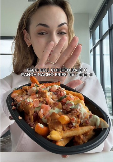TACO BELL CHICKEN BACON RANCH NACHO FRIES!!! 😍 #ad From February 26th to March 4th, you can get $5 off your @Grubhub order of $20 or more at @tacobell with your order of Taco Bell’s Chicken Bacon Ranch Nacho Fries! #grubhubpartner #nachofries #newfood Available at participating Taco Bell locations only. While Supplies Last. Terms Apply.