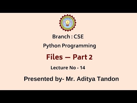 Python Programming | Files Part-2 | AKTU Digital Education
