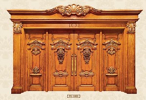 [Hot Item] Classical Style MDF Noble Double Open Carving Door Solid Wood Door