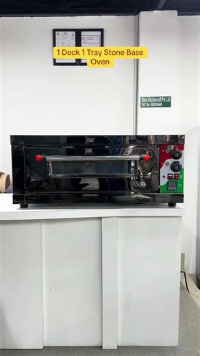 1-Deck 1-Tray Stone Base Electric Oven Affordable and efficient electric oven designed for hotels, banquets, fine dining restaurants, cafes, bakeries, and pizza outlets that need consistent baking performance in a compact setup. Specifications: • Power Supply: 220V / 50Hz • Power: 3.2 kW – efficient and reliable performance • Temperature Range: 0°C to 300°C – perfect for pastries, bread, and pizzas • Dimensions: 880 × 560 × 350 mm – compact and space-saving design • Manufacturing Date: 10/2023 •