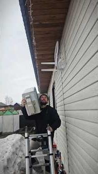 Air conditioner installation in a private house on siding #acinstallation #nsk #diamonddrilling #...