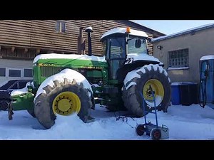 John Deere 4755 Cold Start -22°C DIESEL extreme Tractor Cold