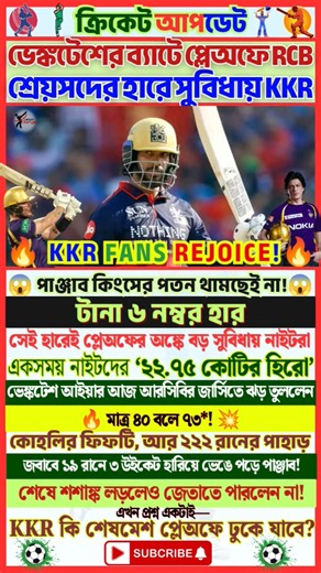 Venkatesh Storm! 😱 Punjab Collapse Helps KKR Playoff Dream #rcb #ipl2026 #viratkohli #venkateshiyer