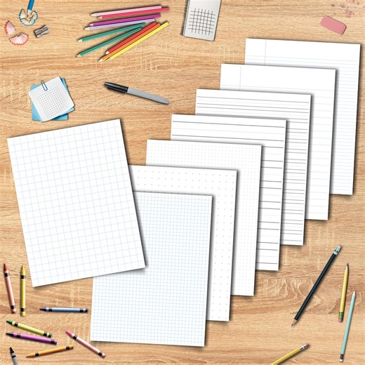 Printable Graph Paper, Dot Grid, Handwriting, Notebook Paper | Printable PDF Files - Etsy
