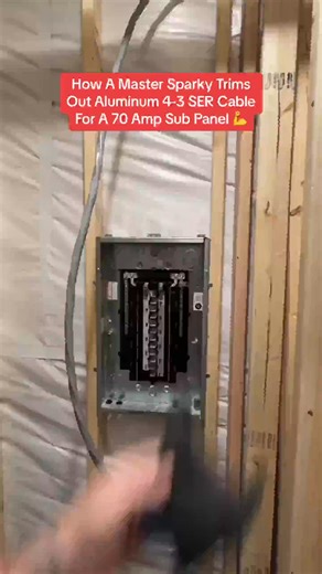 42K views · 350 reactions | ⚡️Master electrician wires up a 70 amp subpanel with 43 aluminum SER #whackhack #wkhk #thebasementking #fyp #electriciansoftiktok #sparkylife⚡️ #ser #electricians #masterelectricia | King Whack Hack | Facebook