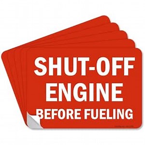 SmartSign "Shut-Off Engine Before Fueling" Pack of 5 Labels | 7" x 10" Laminated Vinyl Sticker, Made in USA