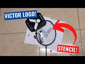 Applying STENCIL INK for badminton racket! || Victor Logo