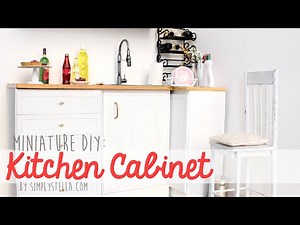 DIY MINIATURE: How to make a KITCHEN CABINET with a WORKING DOOR & adjustable shelves for DOLLHOUSES