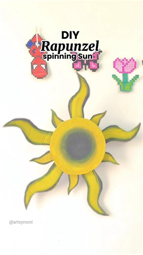 DIY Spinning Sun☀️Rapunzel inspired 🌞aesthetic Wall Decor#diy#shorts #walldecor#youtubeshorts#craft