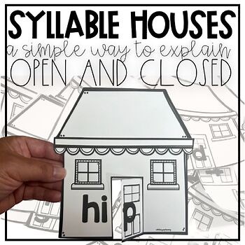 Open and Closed Syllable Review Houses for 1st Grade Science of Reading Lessons