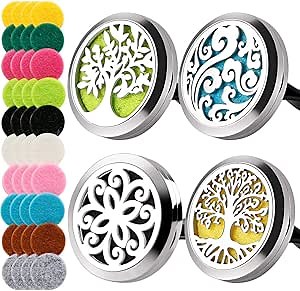 Maromalife 4 PCS Car Vent Clip Diffuser Clip, 30mm Aromatherapy Essential Oil Diffuser Car Clip with 40 Felt Pads, Gift for Women/Men, Mothers Day, Christmas, Birthday